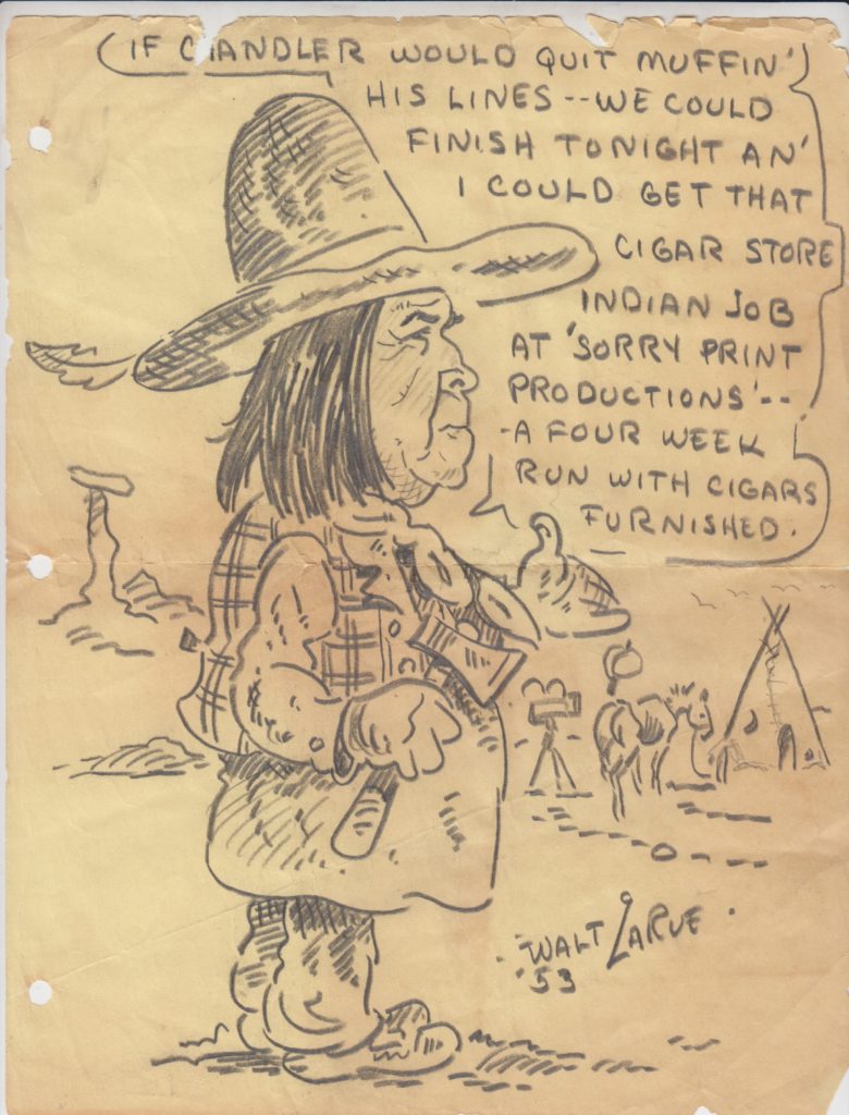 Walt Larue drawing of Artie Ortego.